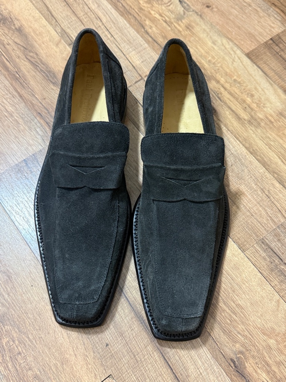 Paul Fredrick Suede Penny Loafers black